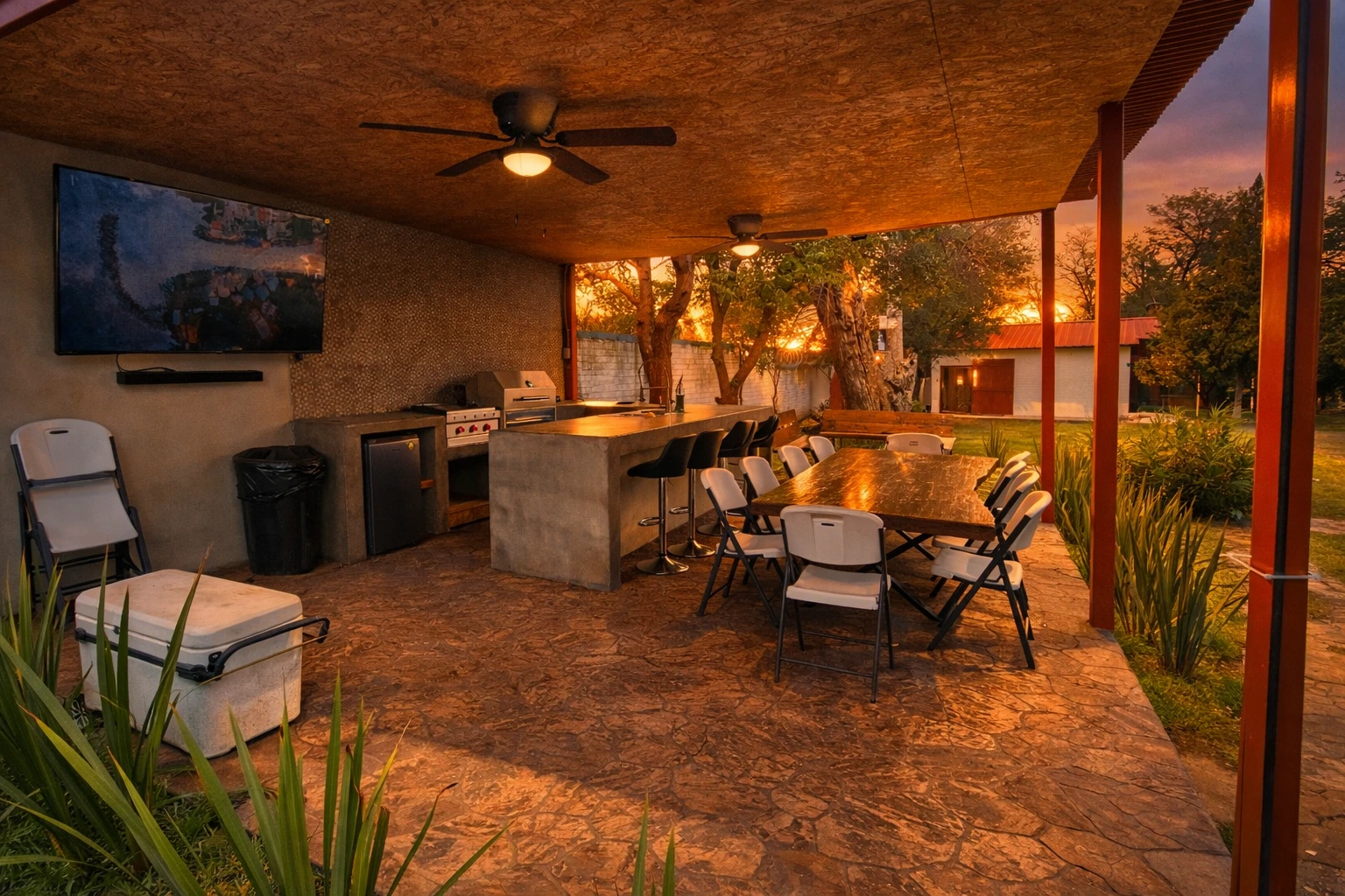 Bar exterior y asador